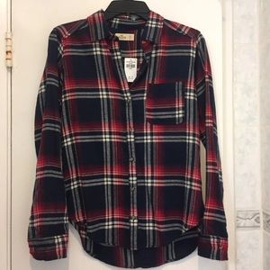 Hollister button down checkered flannel